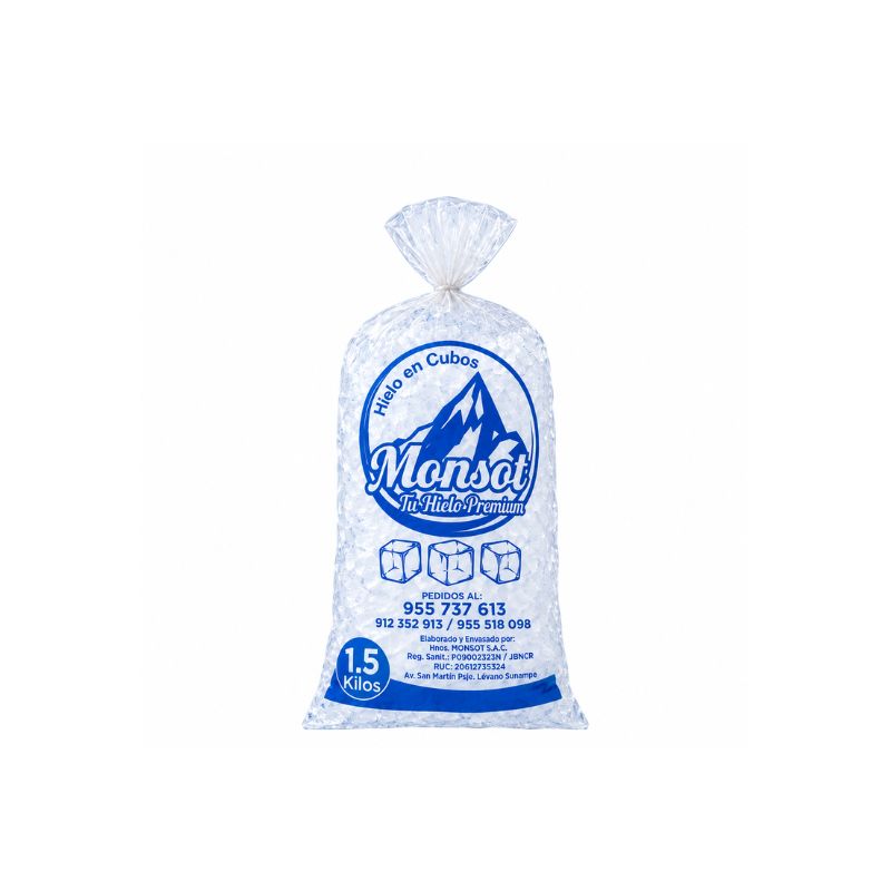 BOLSA DE HIELO EN CUBOS DE 1.5 KG